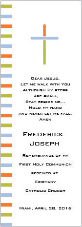 first  holy communion personalized bookmarks for boys 