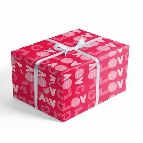 personalized love wrapping paper