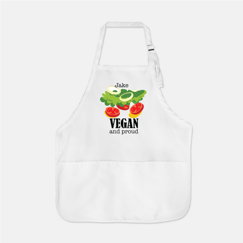 vegan and proud personalized  apron for dad