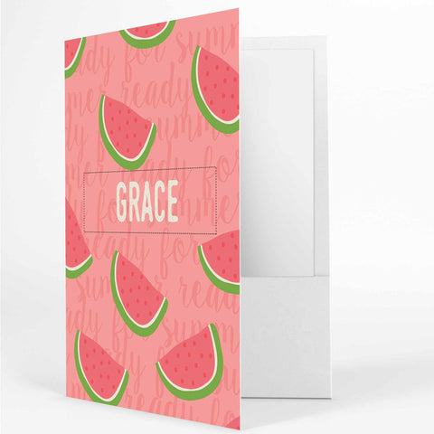 Personalized watermelon folder