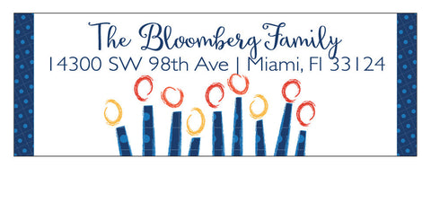 Whimsical personalized Hanukkah return address labels