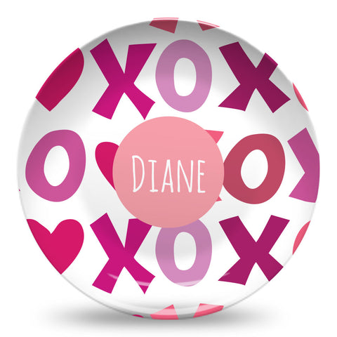 xoxo Valentines day personalized plate