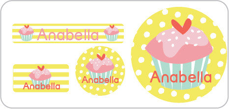 Yellow Cupcake Everyday Labels
