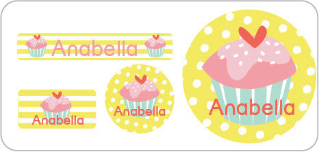 Yellow Cupcake Everyday Labels